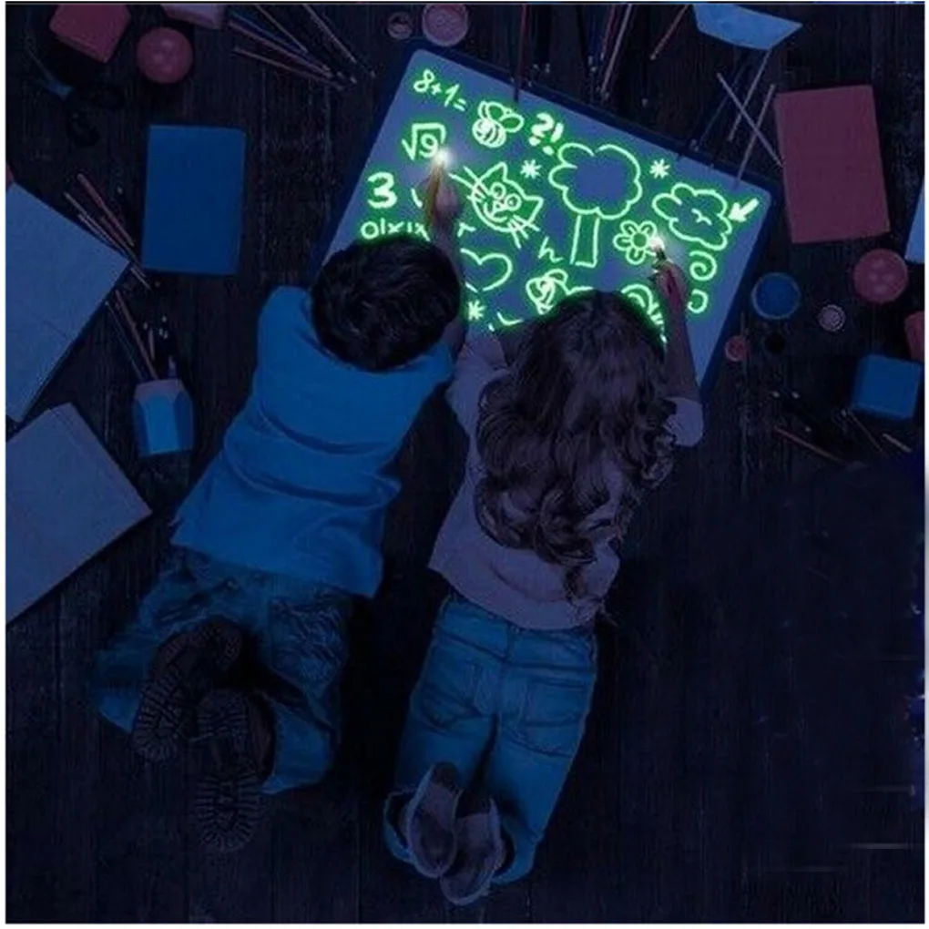 Kid Light Drawing Pad Doodle Board Light Drawing Pad Painting Wonder Tablet Luminescent Glow Writing Educational Learning Toy