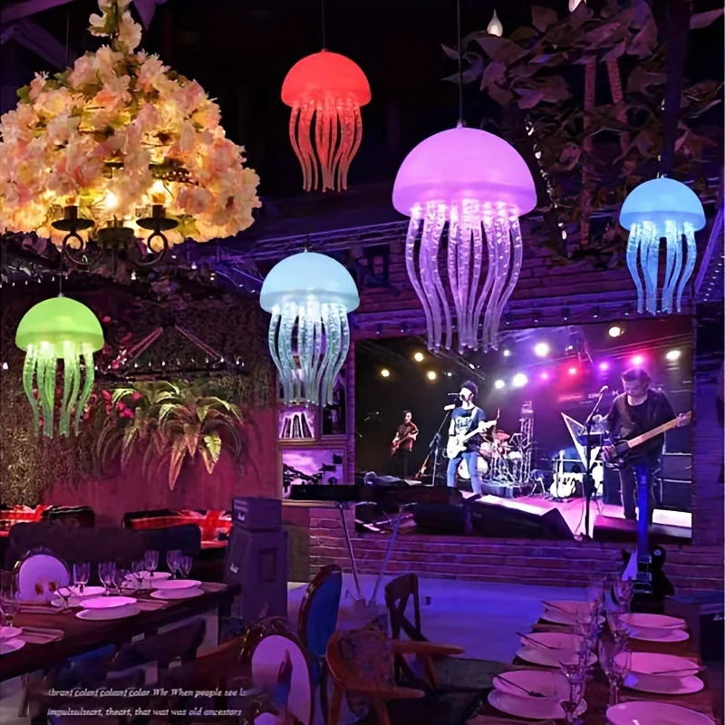 C2 Creative LED Jellyfish Lamp Home Lighting Decoration Floating Dynamic Jellyfish Night Light Romantic Atmosphere Table Light