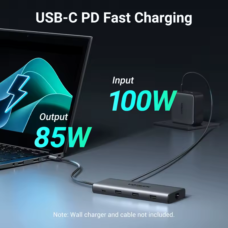 UGREEN Dual HDMI USB-C HUB 8K 4K HDMI Adapter 10 in 1 Splitter with RJ45 USB3.0 PD 100W Dock for MacBook Pro Air Laptop USB HUB - Image 5