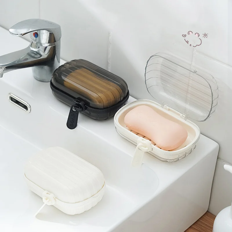 

Портативная мыльница, герметичная коробка для хранения, водонепроницаемая дорожная домашняя мыльница для ванной комнаты, дизайн на молнии, герметичный контейнер для мыла