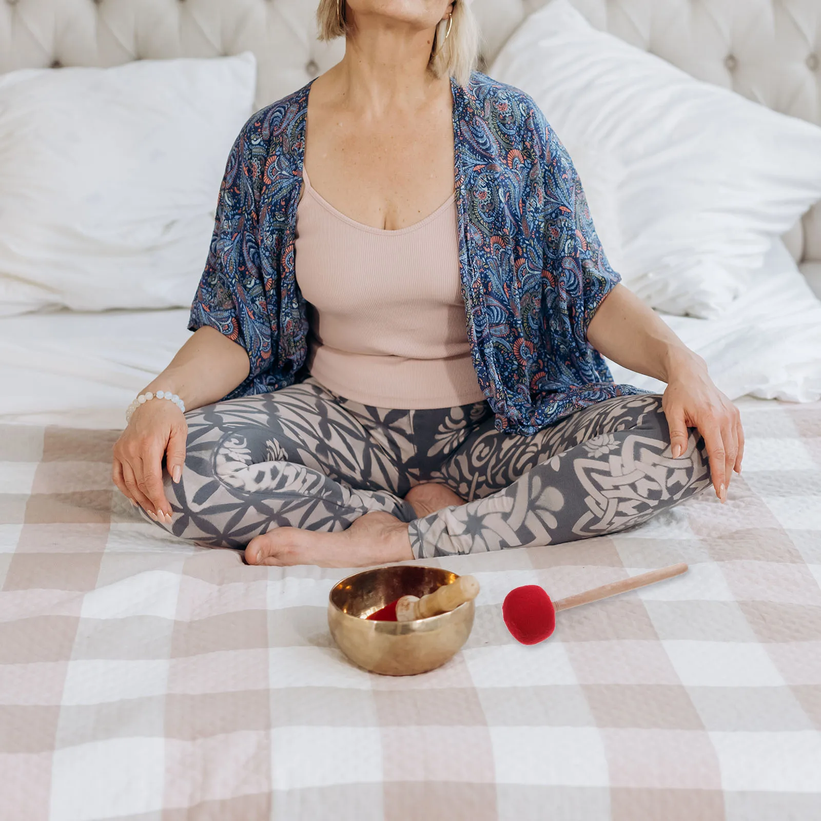 

Wool Felt Stick Singing Bowl Mallet Sound Accessory Quiet Distant Meditative Portable Travel Calming Bedroom Temple Yoga Study