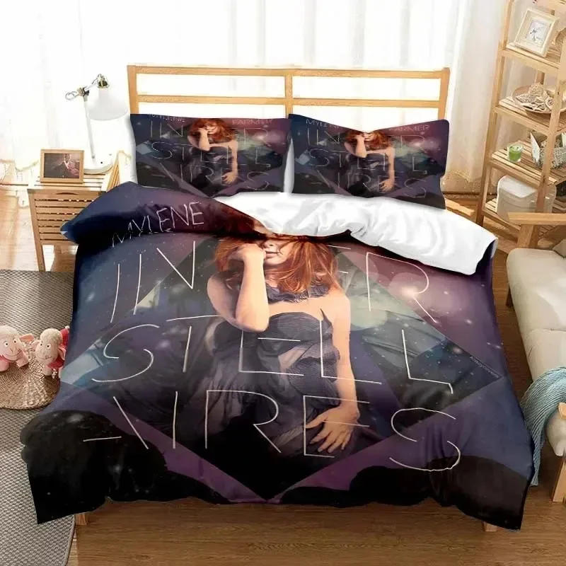 Singer Mylene Farmer Bedding Set Duvet Cover Bed Set Quilt Cover Pillowcase Comforter king Queen Size Boys Adult Bedding Set