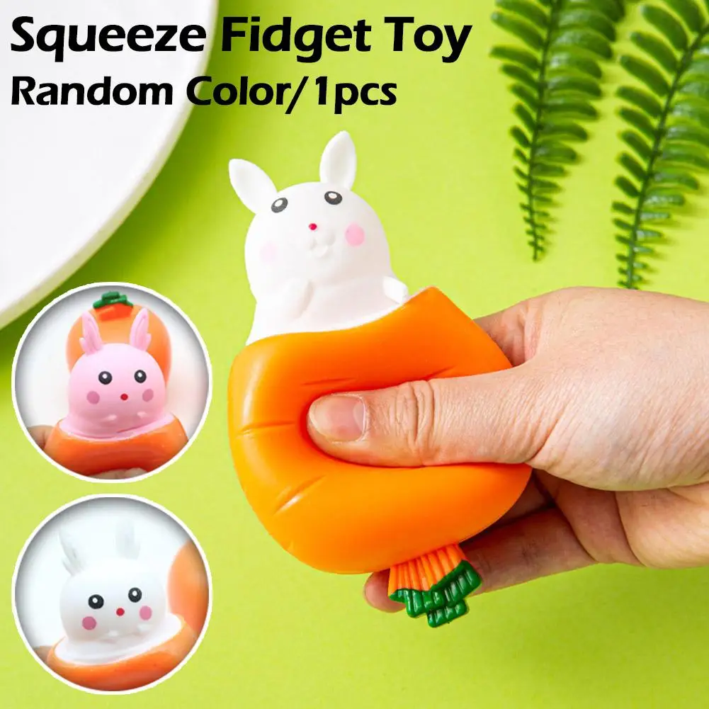 Radish Rabbit Squeeze Toy, Slow-Rise Stress Relief Toy for Adults Kids, Cute Fidget Sensory Play Desk Decor for Anxiety Relief