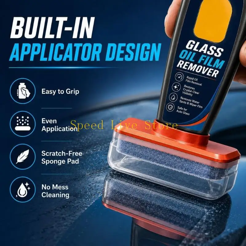 547C Auto Window Glass Cleaner with Integrated Brush for Windshield Film Cleanup and Daily Vehicle Glass Care, 13