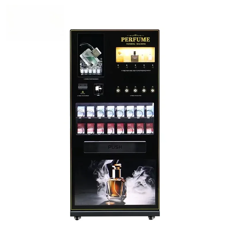 Popular wholesale shopping mall commercial street freestanding perfume spray sales perfume vending machine