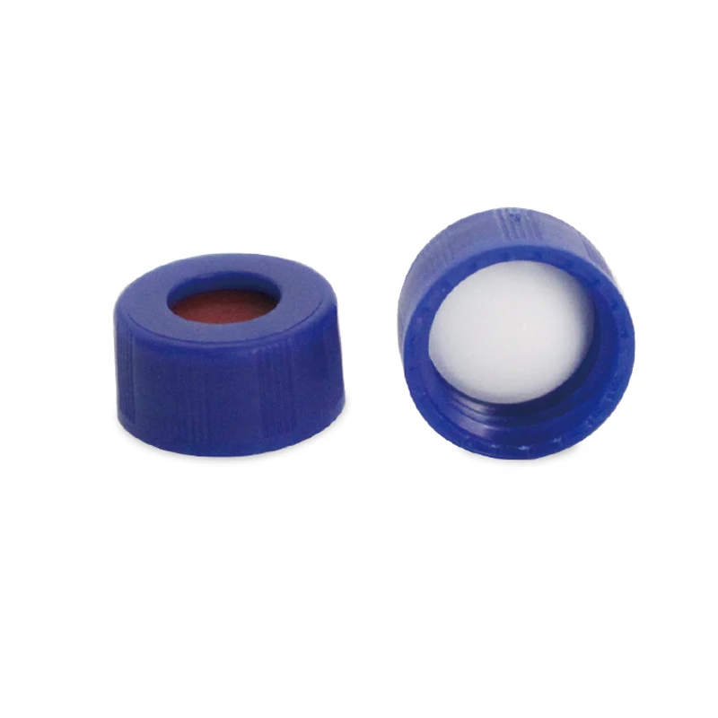 9mm Screw Blue Perforated Injection Bottle Cap Including 1mm White Film Red Rubber Gasket Non Pre Cut