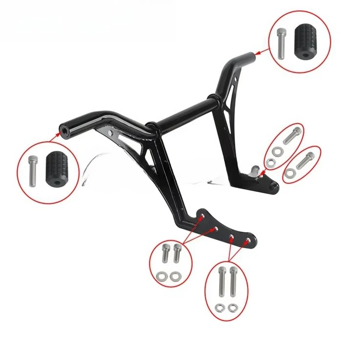 Front Rear Crash Bar Frame Slider Slightly Higher Than Stock for Softail Street Bob 2018-2024