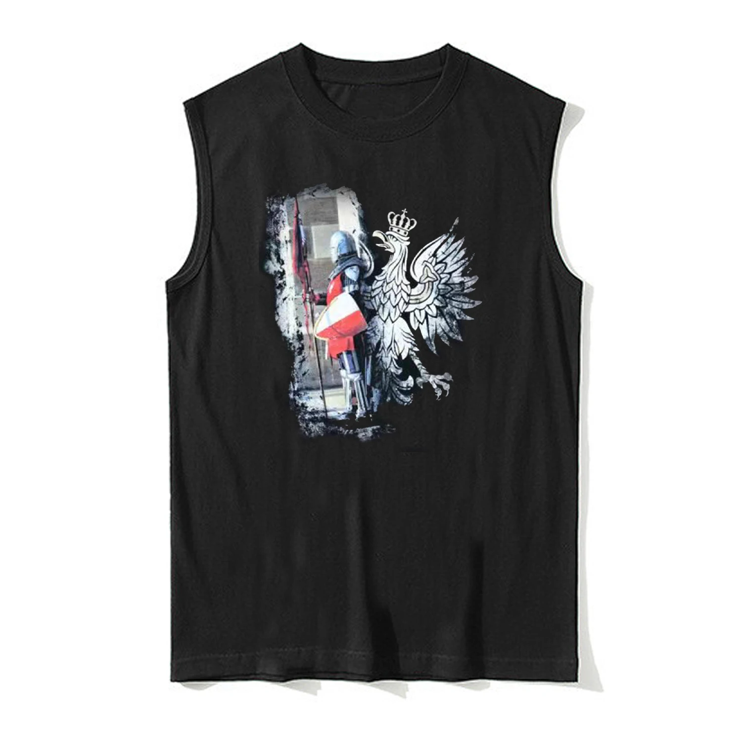 Polish Eagle Coat of Arms Knights of Poland Tanktop 100% Cotton O-Neck Summer Casual Mens Vest Sleeveless T-shirt Streetwear