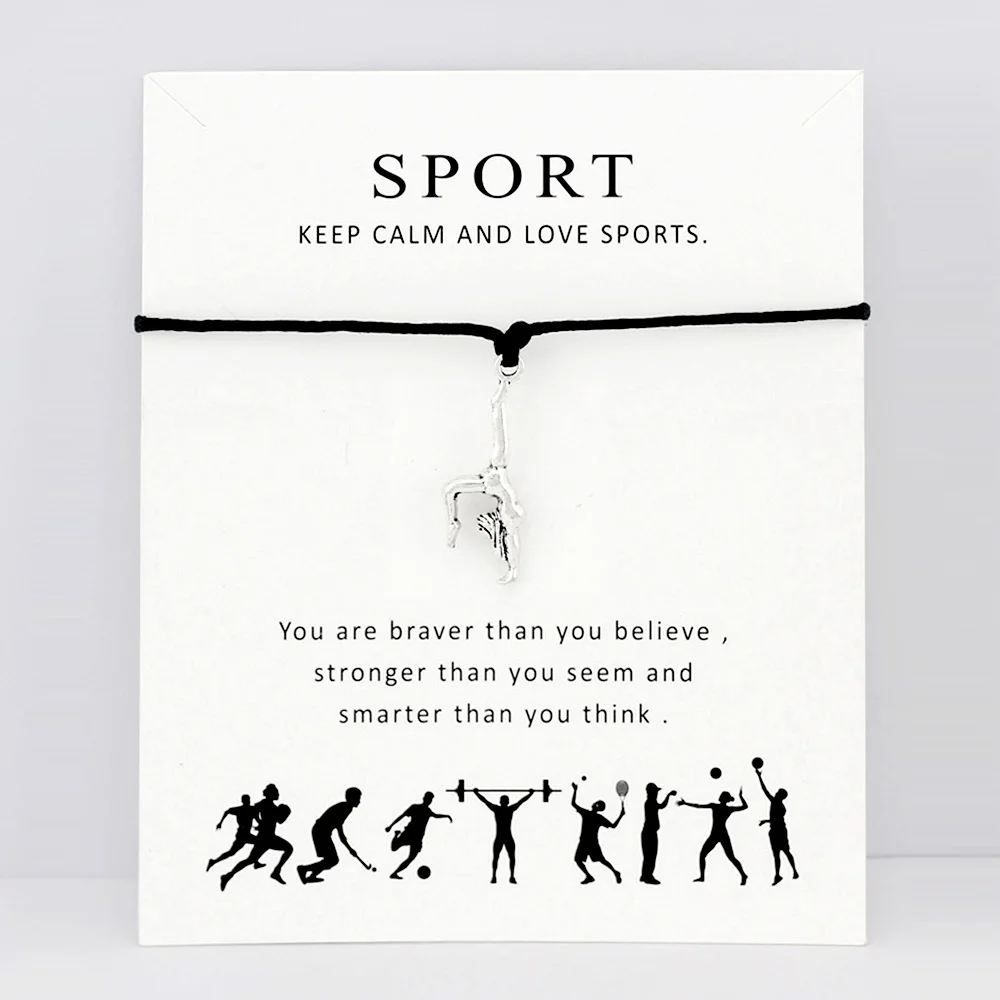 Gymnastics Gym Bracelets Sports Women Men Girl Boy Unisex Charm Jewelry Gift Drop Shipping