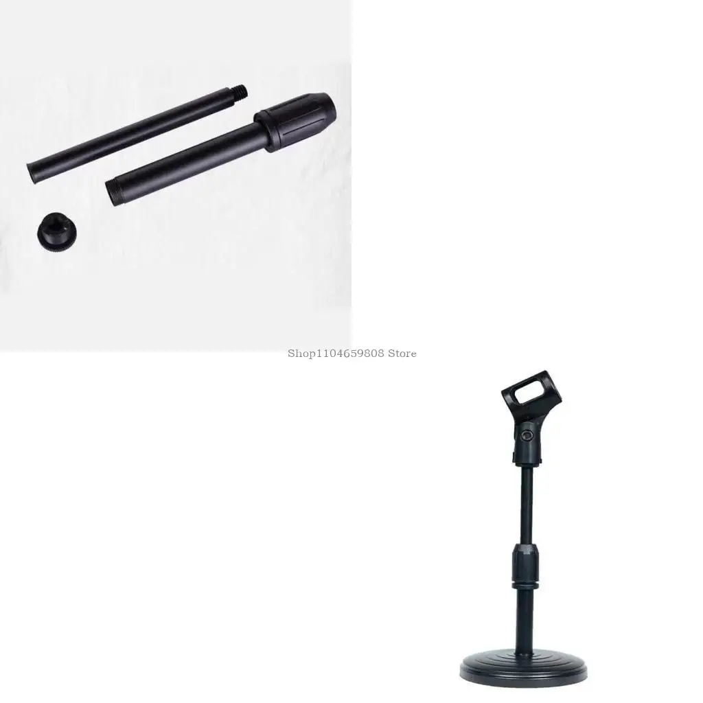 

Professional Desktop Mic Stand Telescopic Microphone Holder Secure Grip Base