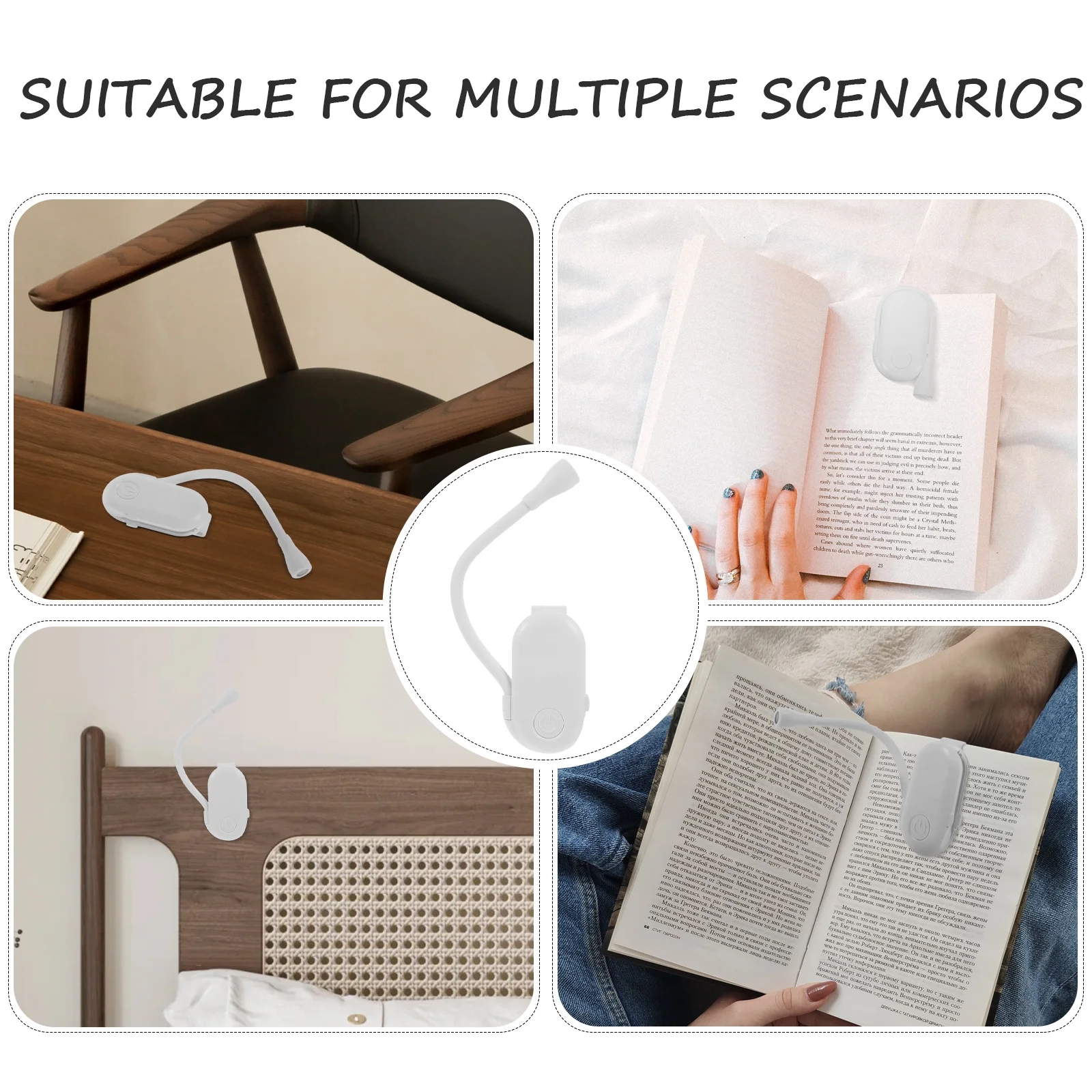 

Mini Clip on Reading Light Rechargeable Eye Care Lamp Adjustable Brightness for Book Study Bedside Use Portable USB Charging LED