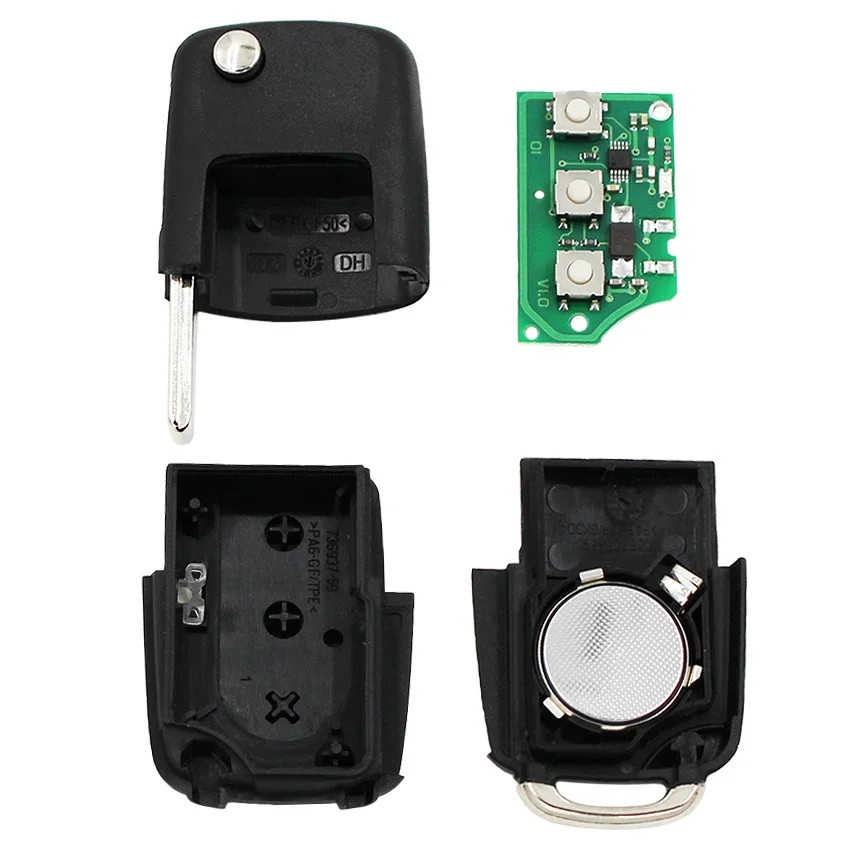 3 BUTTON FULL REMOTE KEY 433MHz with ID48 Chip for SKODA Octavia/Superb/Fabia 2001-2004 1J0 959 753 P 1J0959753P