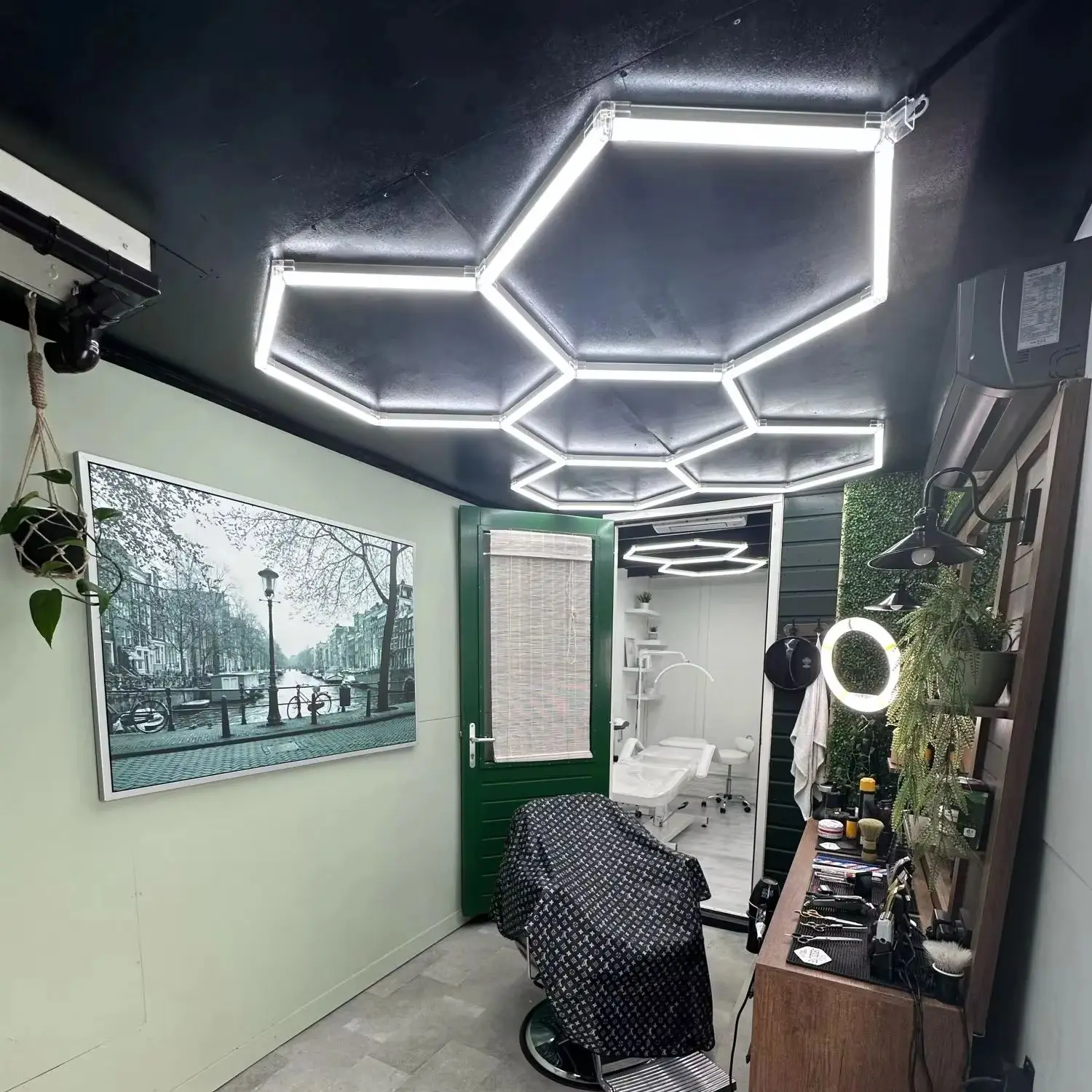 

440-5 Hexagons Led Lights Customized Led Hexagonal Light for Garage Warehouse Car Showroom 4S Workshop