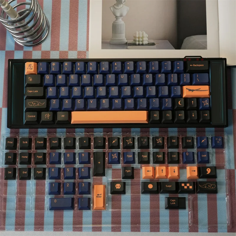 

Blue Warrior Custom Keycaps Set,130 Keys Cherry Profile Dye Sub Double Shot PBT Key Caps For MX Switches Mechanical Keyboard