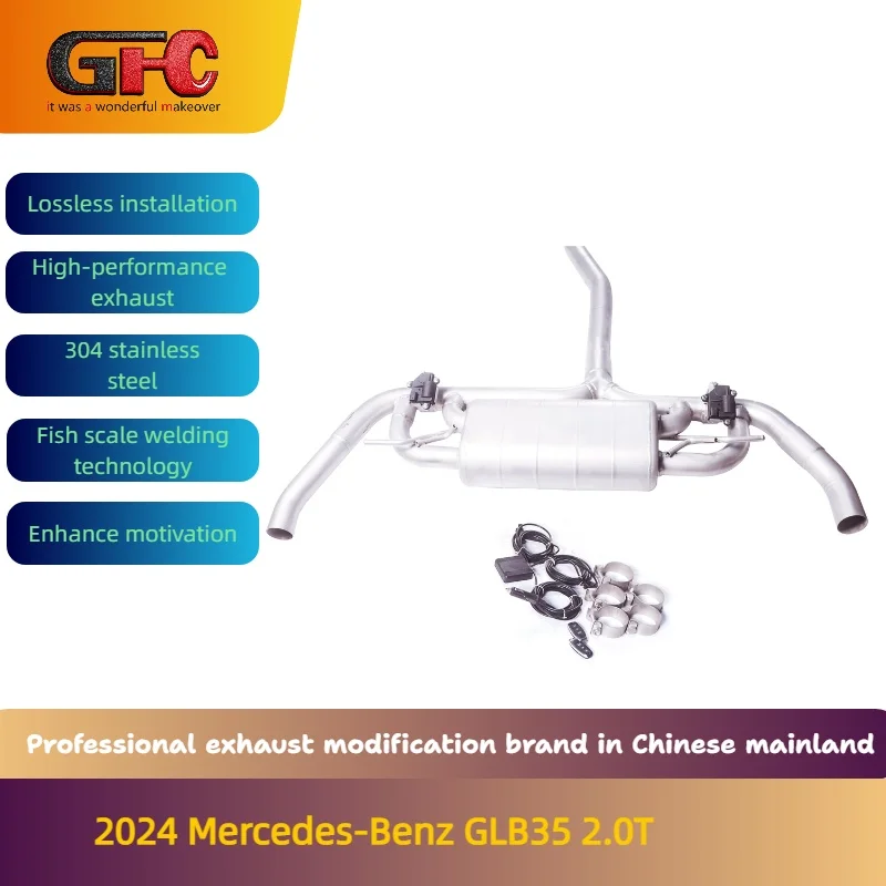 

GFC sport exhaust brand for the 2024 Mercedes-Benz GLB35 2.0T catback variable valve exhaust with muffler and tips