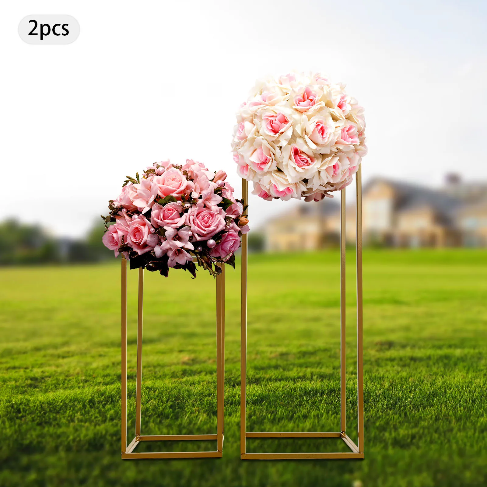 Wedding Flower Stand, Gold Flower Holder, Rectangular Flower Rack