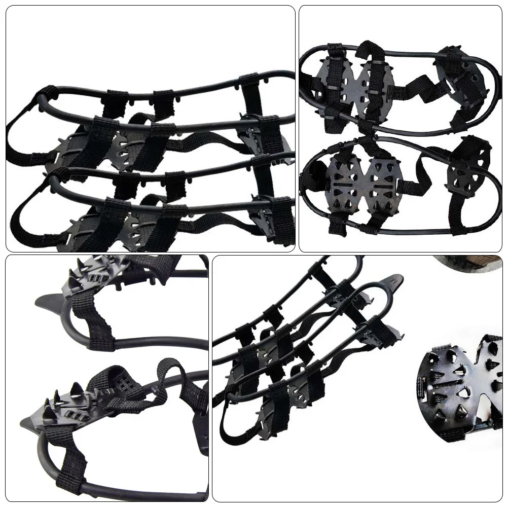 

2pcs Ice Cleats For Hiking Boots Anti-Slip Crampons Icy Terrain Mud Grass Trail Fishing Lightweight Portable Carry