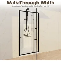 32-36" W x 72" H Semi-Frameless Pivot Swing Shower Door for Bathroom 6
