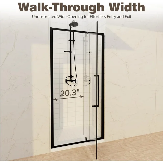 32-36" W x 72" H Semi-Frameless Pivot Swing Shower Door for Bathroom 6 32-36" W x 72" H Semi-Frameless Pivot Swing Shower Door for Bathroom 6