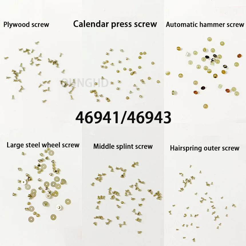 

Suitable for double lion 46941 46943 movement full set of screws splint screws calendar pressing screws automatic hammer screws