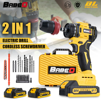 BABEQ 2-IN-1 Electric Screwdriver Set 24+2 Torque Cordless Drill Impact Multifunctional Power Tools for Makita 18V Battery