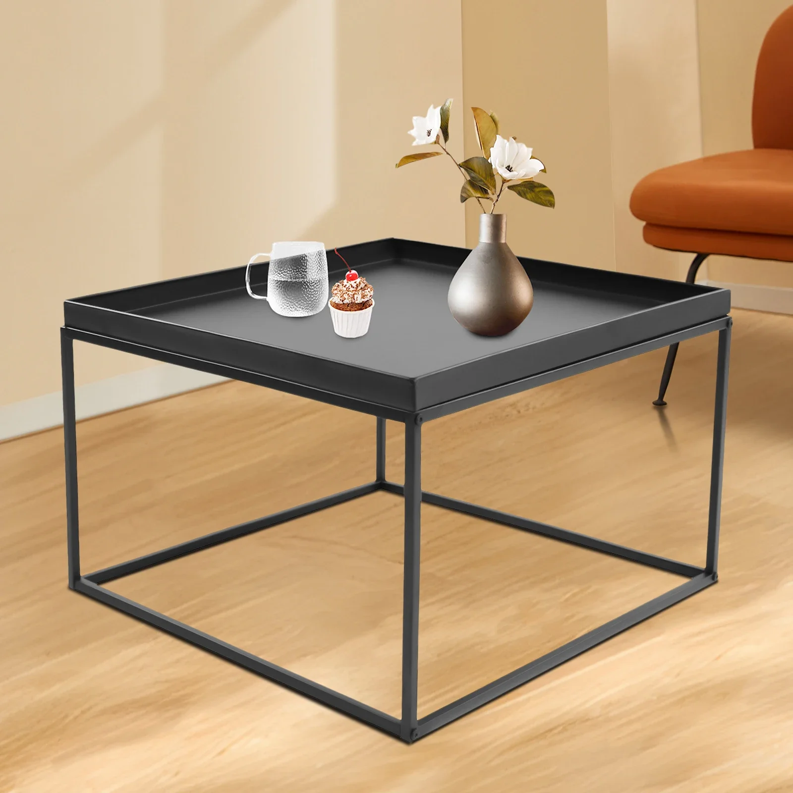 

Square Coffee Table Bracket Side Table Display Stand Strong Load-Bearing Capacity for Home Office Garden Picnic