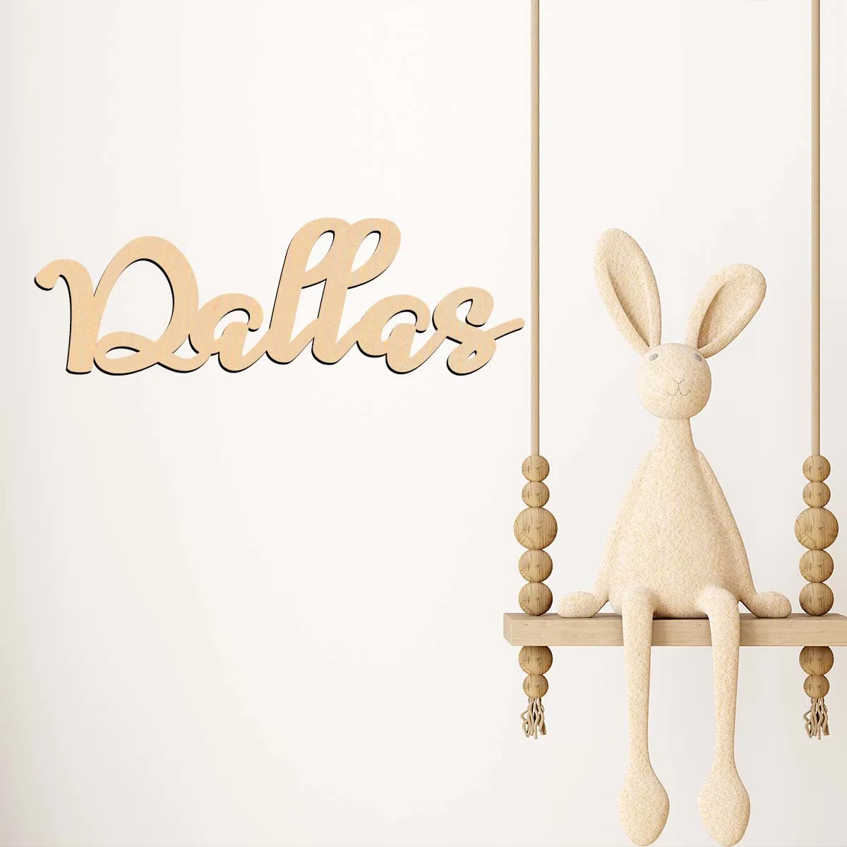 1PC Long-Lasting Daeeas example Customized Name Wooden Plaque Wooden Sign Laser-Cut Sign Handcrafted with Elegant Cursive Letter