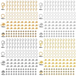 Golden Color Jewelry Making Materials Box Lobster Clasp Open jump rings Set For Handmade Findings DIY Bracelets Accessories
