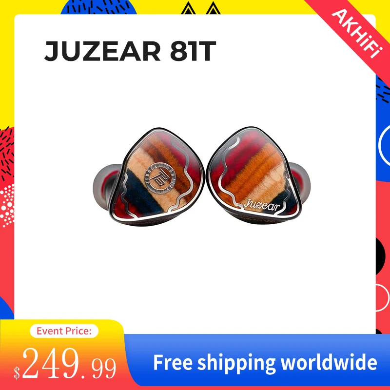 JUZEAR Dragonfly 81T 1DD+8BA HiFi In Ear Monitor Earphones Hybrid Drivers IEMs with 3.5+4.4mm Interchangeable Plugs