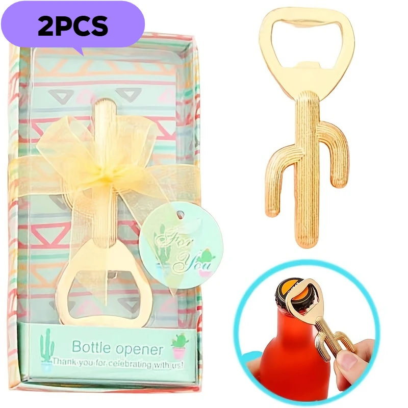 2pcsAlloyPackage Bottle Opener FunnyGifts Cactus Shape Beer OpenersTools Creative Wedding Favors for Guest BarDecoration Gadgets
