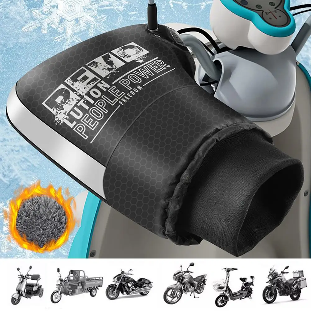 

Electric Motorcycle Handlebars Winter Warm Battery Waterproof Thick Windshield Gloves Handlebars Velvet Cotton Car Plus N5w3