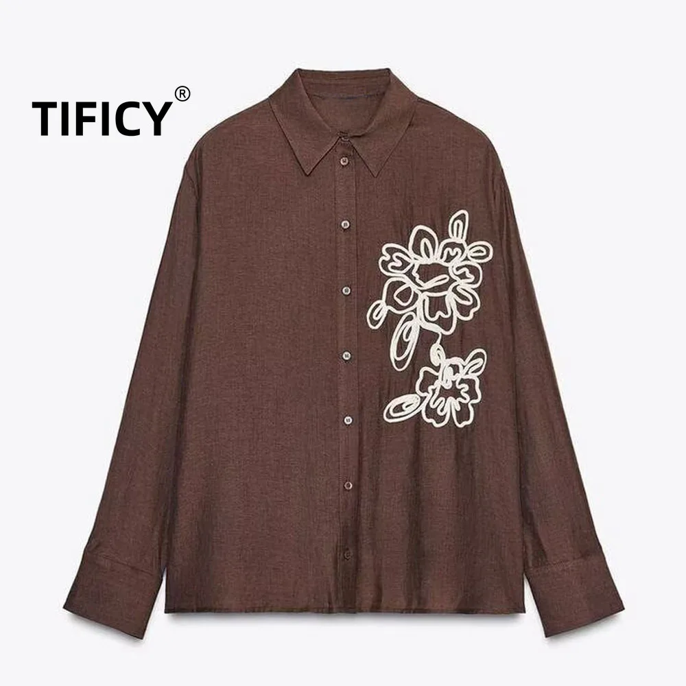 

Рубашки High Street, осенние женские повседневные и универсальные удобные уличные рубашки с длинными рукавами и цветочным узором, офисные рубашки, топы