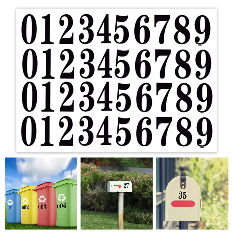 5 Sheets Self-Adhesive Vinyl Stickers Decals for Mailbox Signs Locker Number Car