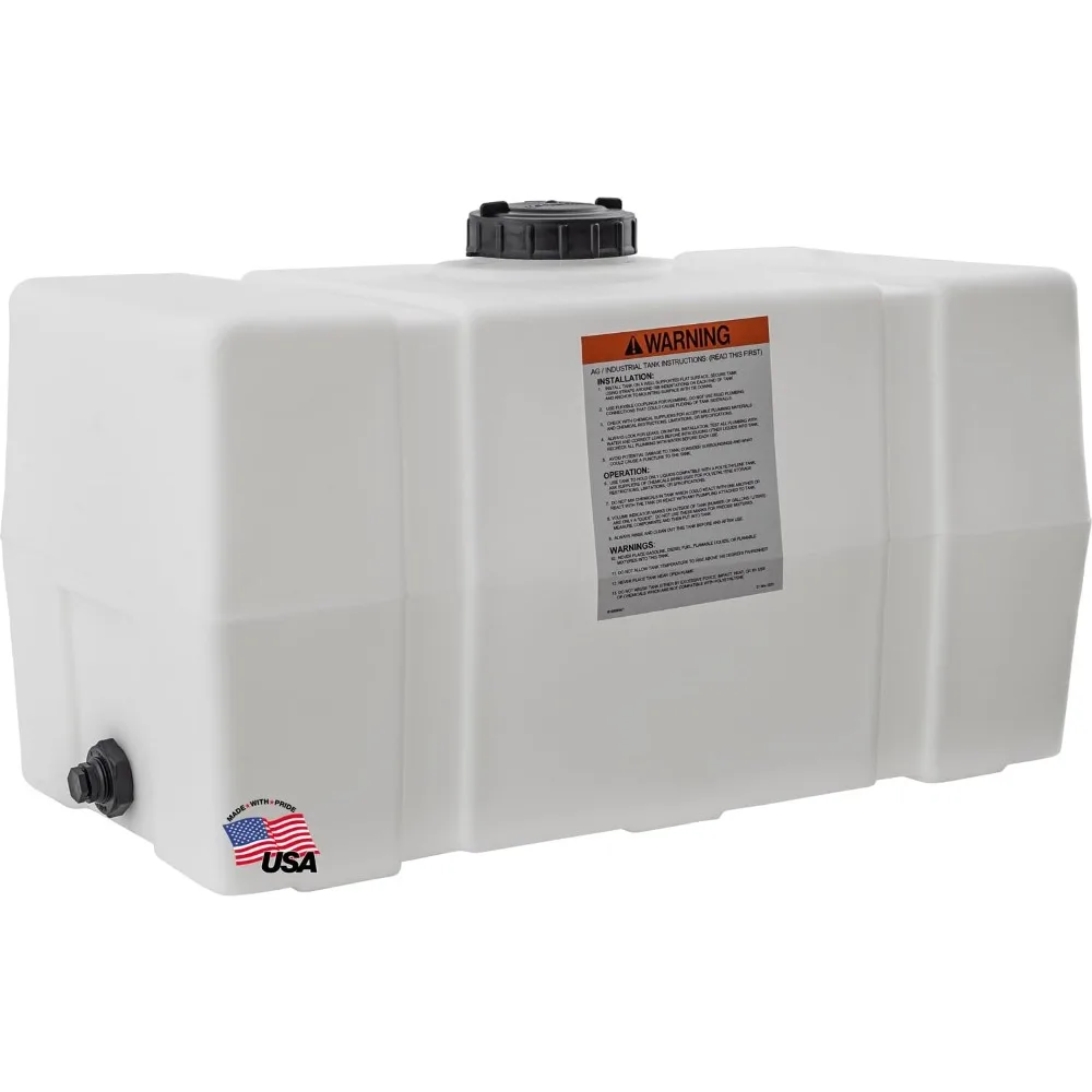 82123919 Tanque de agua con depósito cuadrado horizontal, 50 galones, fabricado en EE. UU., tanque de polietileno para agua y líquidos no inflamables