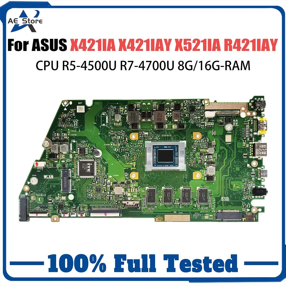 

X421IA Notebook Mainboard For ASUS Vivo Book X421IAY X521IA R421IAY Laptop Motherboard With CPU R5-4500U R7-4500U 8G/16G-RAM