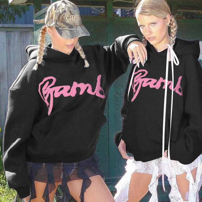 Women's Letter Printed Hoodies,casual Sports Style,streetwear Tops,2025