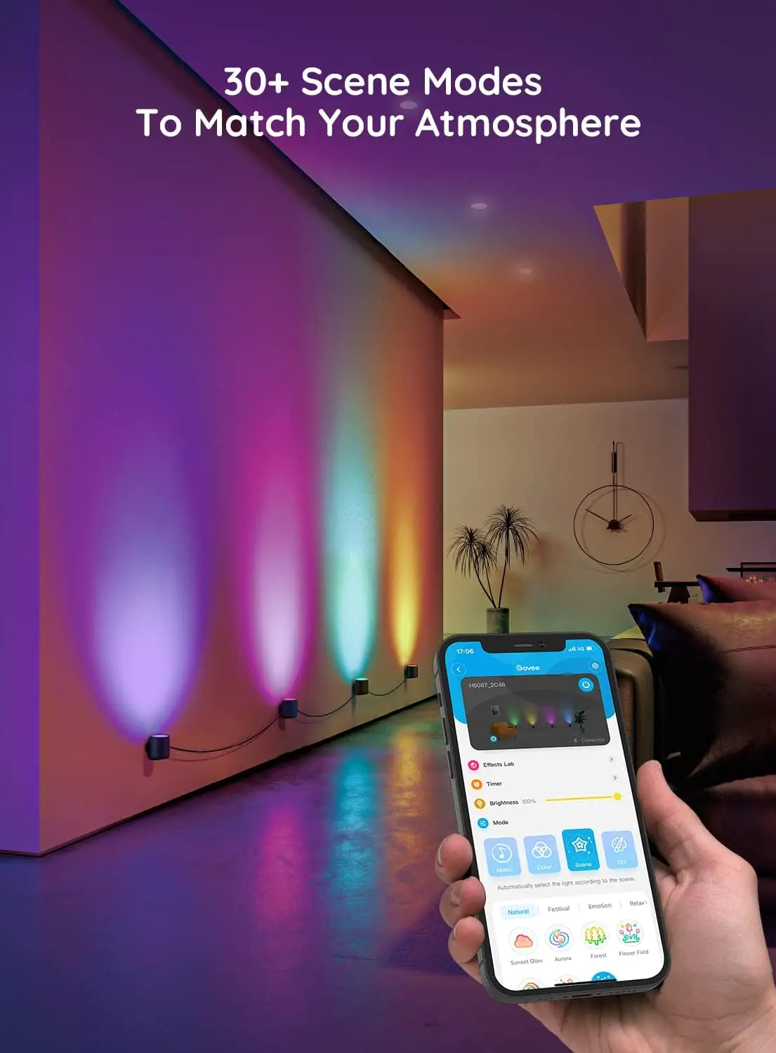 Multicolor Smart Wall LED Light, Música Sync Home Decor, Luzes de parede WiFi, Trabalhar com Alexa, Festa