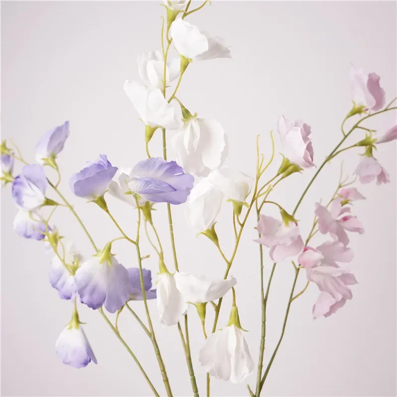 5 Stück/Set Künstliche Blumen mit Echtem Touch, Feuchtigkeitsspendende Erbsenblumen, Hochzeitsdekoration, Party-Blumenarrangement, Wohnaccessoires – Detail 2