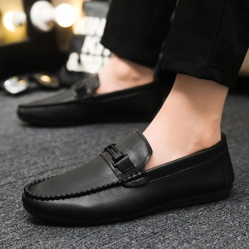 

Flat Slip-on Round Toe Male Casual Shoe Elegant Low Price Designer Sale Classic Original Adults Fashion 2025 Men's Leather Shoes