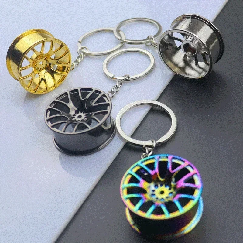 1pcs Car Mirror Rearview Pendant Auto Interior Decor Pendants Aluminum Wheel With Shock Absorber Ornament Hanging Accessories
