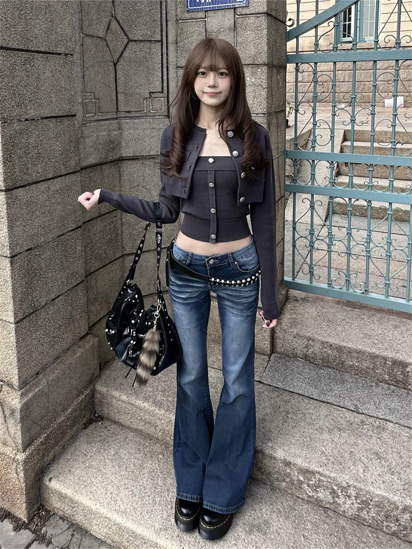 

American Street Style Low Waist Bell Bottom Jeans Women's Spring Summer Slimming Long Floor Length Hot Girl Denim Pants