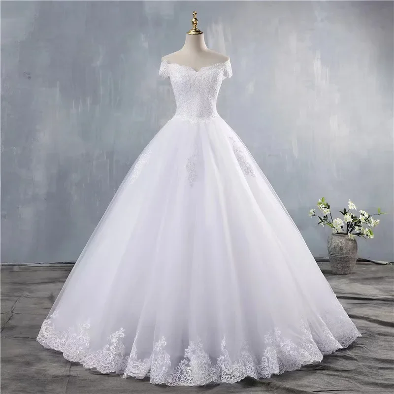 2026 Women's Summer New White Lace Back Strap One Shoulder Wedding Dress Fashion Embroidery Bridal Wedding Outerwear Dress