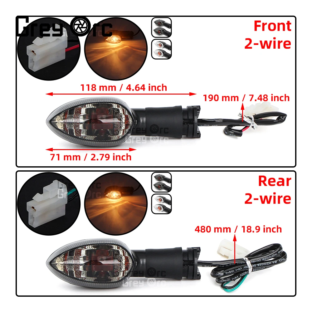 

Motorcycle 2Wires & 3Wires Turn Signal Light Blinker Lamp Fit for Yamaha MT01 MT07 MT09 XSR900 XSR700 YZF-R3 YZF-R25
