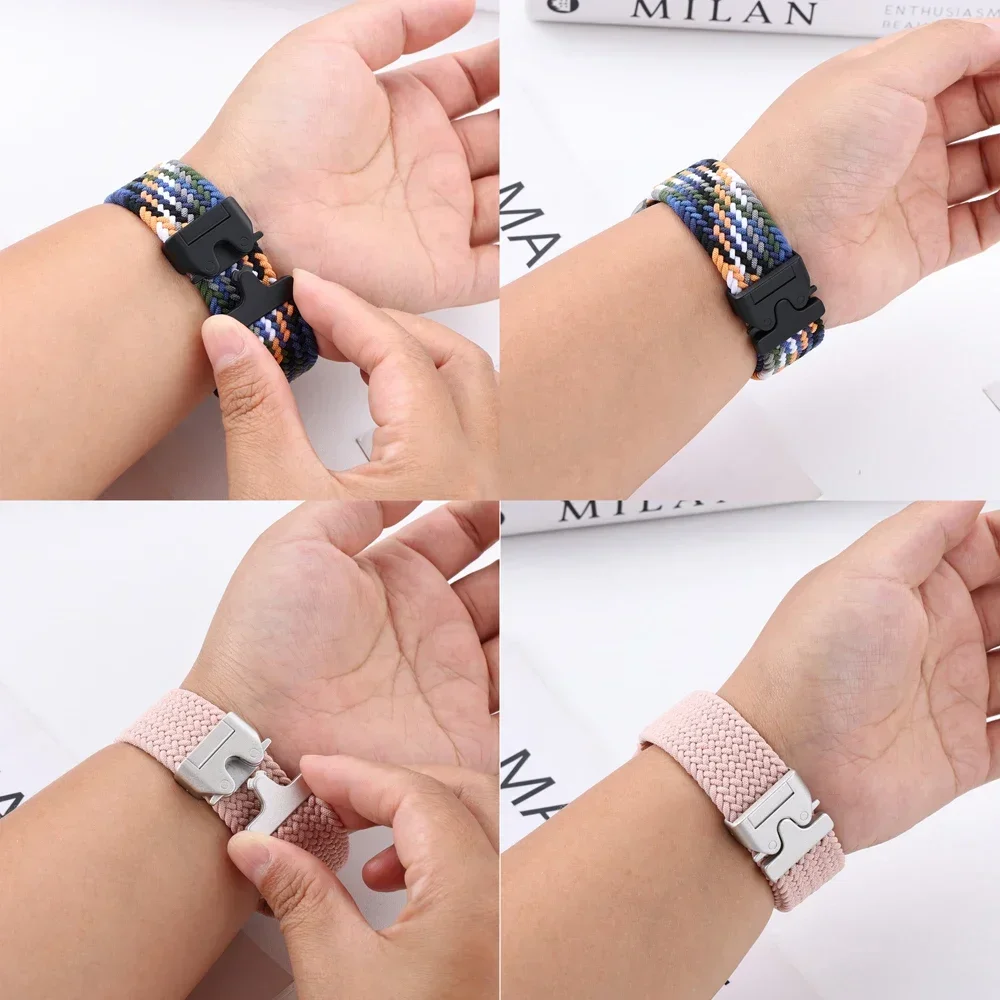 1pcs 땋은 밴드 화웨이 시계 4 3 프로 GT 5 프로 46mm 스트랩 20mm 22mm 나일론 스포츠 팔찌 화웨이 GT4 3 2 46 42mm 시계 스트랩