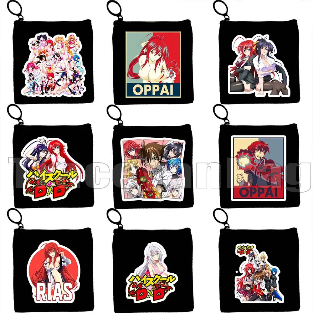 

High School DxD Akeno Himejima Issei Sexy Hentai Anime Rias Oppai Pop Art Gift Canvas Coin Purse Key Case Small Bag Wallet Pouch