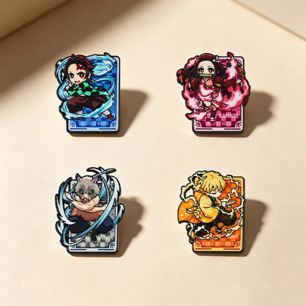 4pcs/set Cartoon Anime Pins Cosplay Brooches Cute Character Pins Clothing Backpack Lapel Badges Jewelry Accessories Gifts