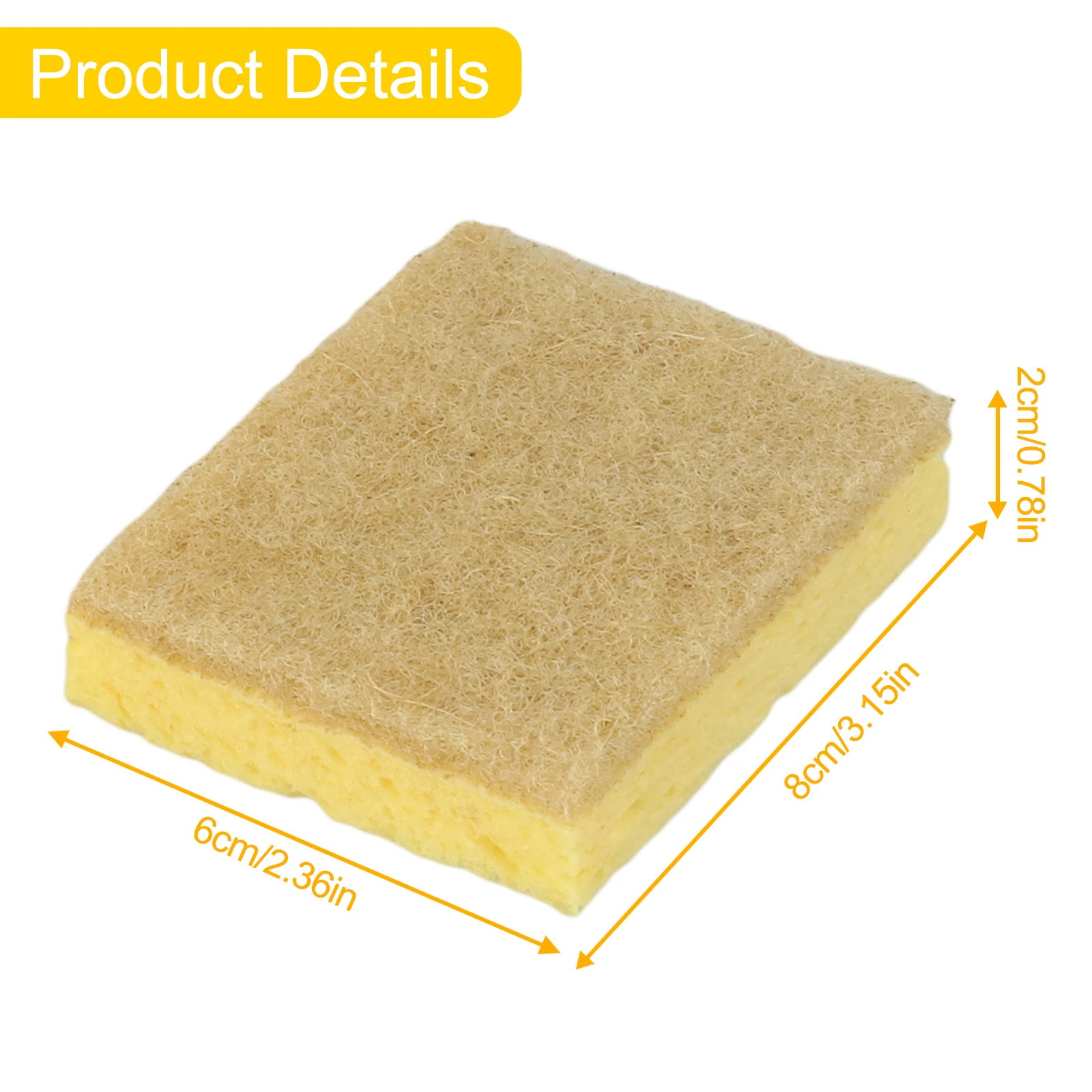 10 Pack Biodegradable and Compostable Kitchen Sponge Set, Sisal Fibre and Wood Pulp Construction, Gentle on Dishes and Surfaces