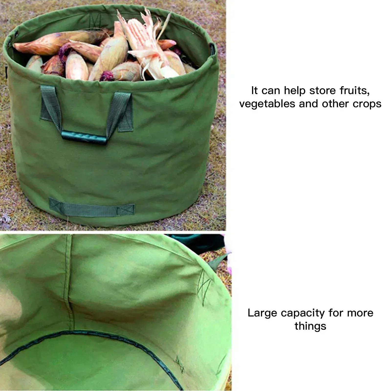 Durable Canvas Garden Leaf Storage Bag, Reinforced for Heavy-duty Use, Ideal for Garden Clean-up, Fruit & Veg Harvesting