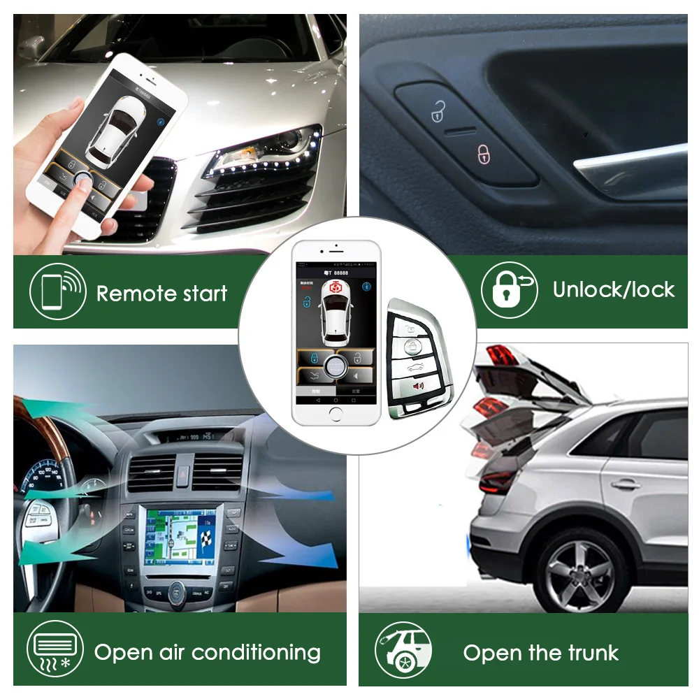 2024 NEW Intelligent mobile phones control car remote start a key start keyless start anti-theft system into the function