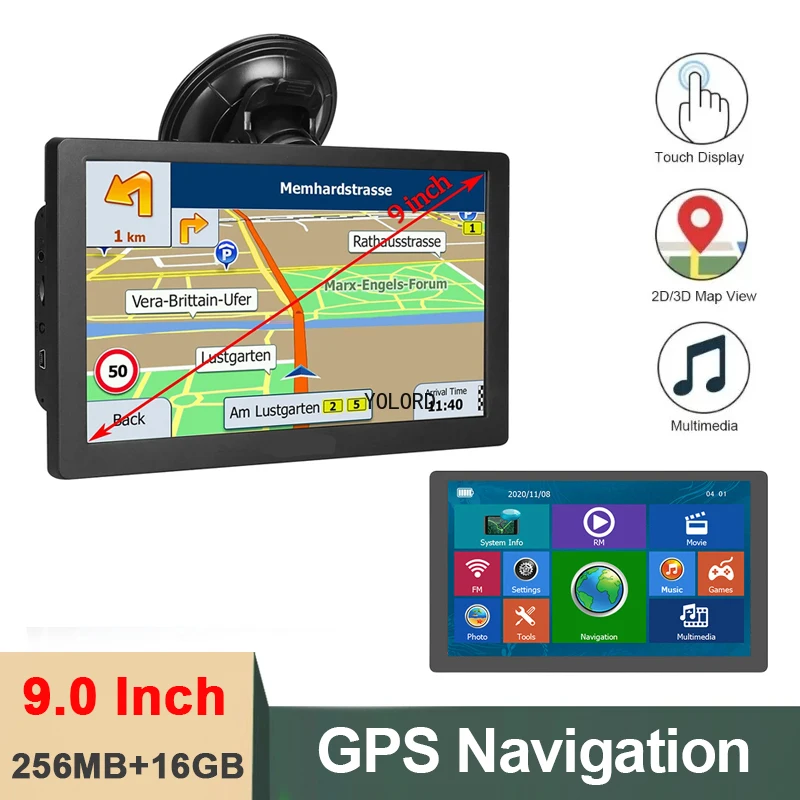 9,0-дюймовый сенсорный экран для автомобиля, грузовика, GPS-навигация, мультимедиа, встроенная в пожизненная карта бесплатных обновлений/16G + 256M 9,0-дюймовый сенсорный экран для автомобиля, грузовика, GPS-навигация, мультимедиа, встроенная в пожизненная карта бесплатных обновлений/16G + 256M